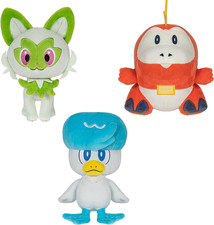 Paldea First Partner Plush 3 Pack - 8-Inch  Plush of Fuecoco, Quaxly, and Spriga picture