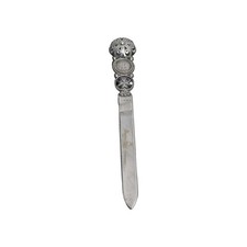 Antique Maltese 800 Silver Letter Opener – Inset Holy Sepulchre Coin Medallion. picture