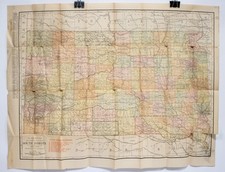 Vintage South Dakota Map 1915-1917 Rand McNally Pocket Map Railroad Lines picture