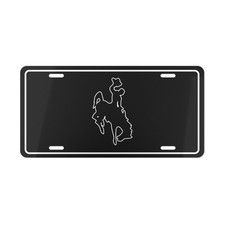 Wyoming Cowboys License Plate – NCAA College Football Car Tag (Black Background) picture