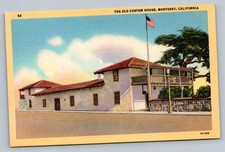 c1930 The Old Custom House Monterey California CA Linen Vintage Postcard picture