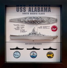 USS Alabama Display Box, BB-60, South Dakota Class, WW2, 9