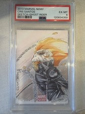 2013 Upper Deck Marvel Now Cris Santos Sketch Auto 1/1 PSA 6 picture