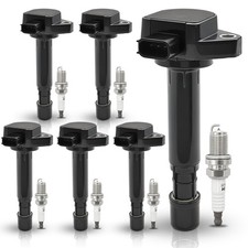 Set of 6 Ignition Coils & Iridium Spark Plugs Compatible with Acura EL MDX 20... picture