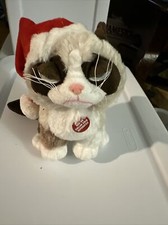 Ganz 8 inch Grumpy Cat Sitting with Santa Hat A  Rare New One HXGC003 picture