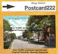 AL Mobile 1908-29 antique postcard St Joseph st lk north Lots of houses Alabama picture