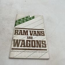 1984 DODGE RAM VANS & WAGONS OWNERS MANUAL Operating Instructions Product Info picture