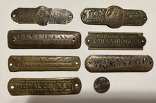 Bundle Of Antique Carriage Co. Buggy Sleigh Emblem Plaque Tags picture