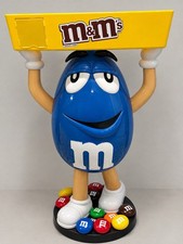 M & M Character Blue Candy Store Display w/Storage Tray Rolling Wheels picture