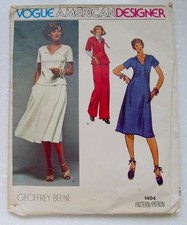 Vtg 70's Vogue #1494 American Designers Geoffrey Beene Dress Top Skirt Pants  10 picture