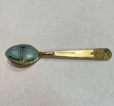 Vintage Havana Cuba Souvenir Spoon Gold Plated Hand Painted Enamel Travel picture