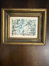 Vintage US Capitol Watercolor Litho Turner Mfg Co Framed Print George Shawe picture