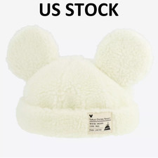 Japan Tokyo Disney Resort Ears Mickey Fluffy Winter Cap Hat White 【US STOCK】 picture