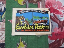Vintage Excelsior Park Minn.  state window / luggage decal picture