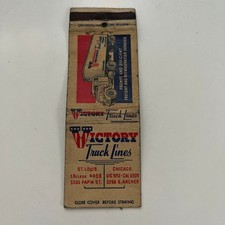 Victory Truck Lines 3205 Papin St St Louis Vintage Matchbook Cover SMB9-4 picture