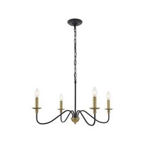 Elegant Lighting LD5006D30BRB Black/Brass 4-Light 30