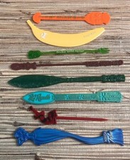 8 TIKI Bar Swizzle Stick Tonga Hut High Roller Hidden Harbor Tabu Hades' Trader picture