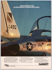 Garrett 1987 Vintage Print Ad Air Force F109 Jet Trainer Engine Aviation picture