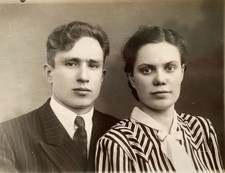 Handsome young man guy & beautiful woman portrait soviet life ussr vintage photo picture