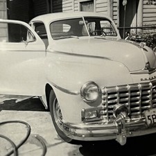 Vintage B&W Snapshot Photograph Beautiful Dodge Deluxe Club Coupe Car picture