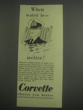 1953 Corvette Shaving Cream Ad - Cartoon by Anton - When water is  - wetter picture