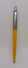 Parker Jotter YELLOW ball pen--chrome cap--new old stock-made in UK picture