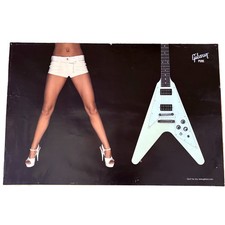 Vintage Gibson Guitars Poster Flying V. Rare. 36 “ X 24”. picture
