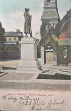 Roxbury, MA. General Warren's Statue - 1906 Postcard picture