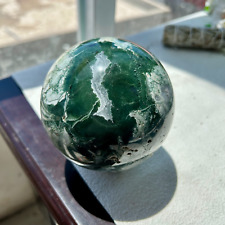 102mm Natural Moss Agate Quartz Crystal Ball Healing Decor stone 1550g 33th picture