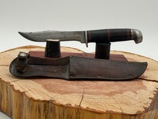 Vintage West Cut Boulder Color Fixed Blade Knife w/sheath--1836.26 picture