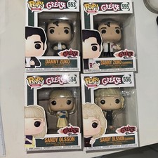 Grease - Danny Zuko #553, #555, Sandy Olsson #554, #556 - Pop Vinyl Movies Set picture