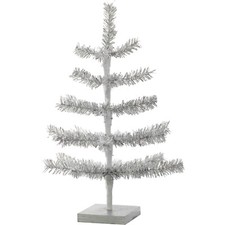 18'' Silver Christmas Tree Thin Branch Tinsel Tree Tabletop Holiday Decoration picture