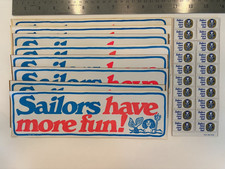 Lot Of Vintage US Navy 'Sailors Have More Fun' Decals, 9 pcs picture