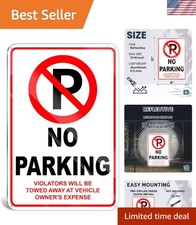 Secure Your Space: 8x12 Reflective Aluminum No Parking Sign - Easy Install picture