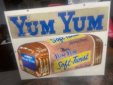 Antique Wests Yum Yum Bread Sign, Rare, 2 Sided picture