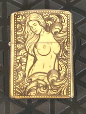 Engraved Brass Zippo Butane Cigar Lighter Zippo Authentic Insert Open Box picture