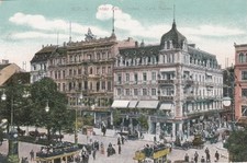 Vintage Postcard-Busy Street Scene-Cafe Bauer -BERLIN, Germany picture