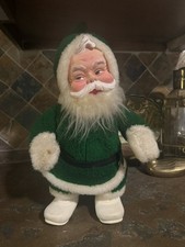 Rushton Co Dark Green Santa Claus Plush Very Rare 1950s picture