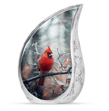 Cardinal Bird - Tear Drop Urns For Ashes - Funeral Urn picture