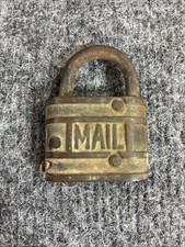 Vintage RFD MAIL Brass Padlock No key picture