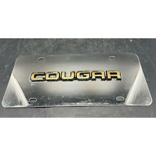 Mercury Cougar 3D Logo Stainless Steel Mirrored Gold Trim License Plate Car Tag picture