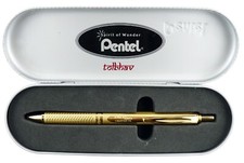 Pentel EnerGel Alloy RT Retractable Gel Roller Pen Gold Body Blue Ink BL407XABX picture
