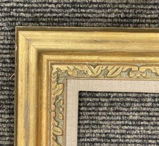 VINTAGE FITs 9”x13” GOLD GILT ART NOUVEAU MODERN ARTS CRAFTS WIDE PICTURE FRAME picture