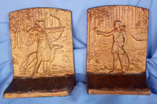 BORZOI BOOKENDS CAST IRON DIANA with BORZOI & archer A&B by JUDD picture