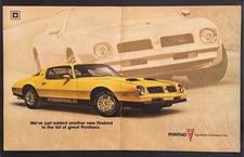 1976 Pontiac Firebird Formula Coupe photo Just Added to Our List 2-page print ad picture