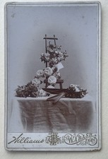 1890s Funeral Flowers / Mourning / Cabinet Card Photo  / Wabash, IN picture