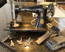 Vtg 1936 Singer 15-90 Sewing Machine Head-Only AE839181 Simanco Motor USA picture
