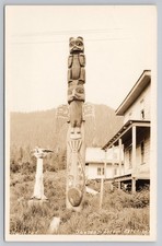 Saxman Totem Poles Ketchikan Alaska RPPC Postcard picture