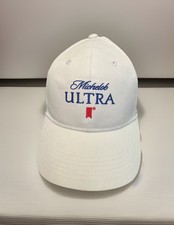NWOT Michelob Ultra Beer Logo White 6 Panel Baseball Hat Cap All Cotton Snapback picture