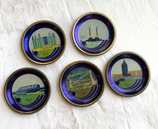 Vintage 1933 Chicago World's Fair metal Coasters-set of 5 Nice picture